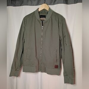 Lucky Brand Olive Green Bomber Jacket Medium Excellent Condition